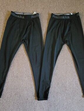 Boys Bundle of 2 Size L (12-13Y) Athlletic Sports Compression Pants Black